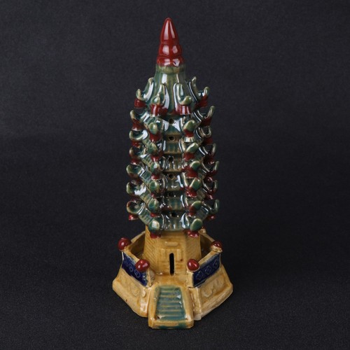 Ceramic pagoda aquarium - ceramic,