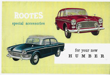 Humber Hawk II & Super Snipe III Accessories 1961-62 UK Market Foldout Brochure