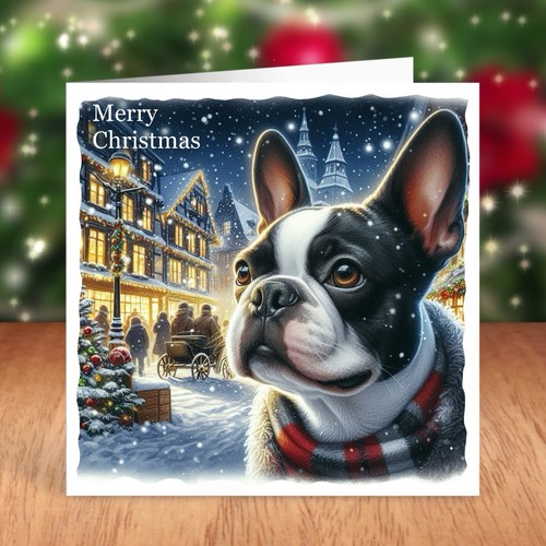 Boston terrier dog christmas - boston,