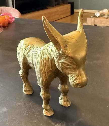 Vintage solid brass donkey - vintage,