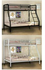 Metal Bunk Bed - Single 3ft - Double Twin Sleeper Memory Mattress Triple