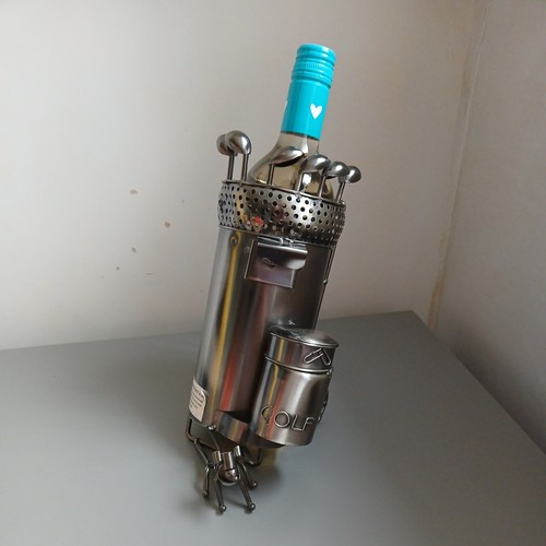 Metal wine bottle holder - metal,