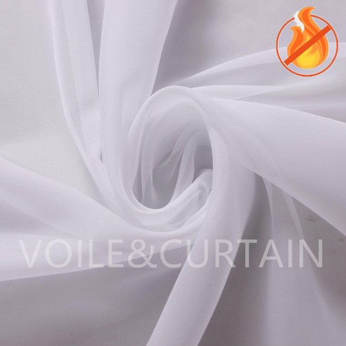 White fire retardant voile - white,