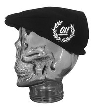 Oi Embroidered Flat Cap Black