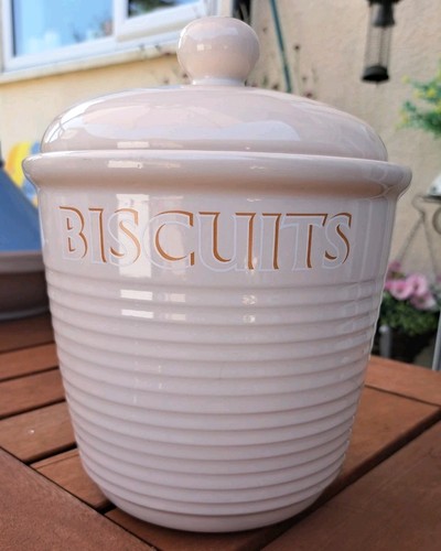 Vintage ceramic biscuit barrel - ceramic,