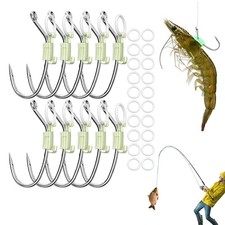 10Pcs Double Live Shrimp Hooks Catfish Fishing Hooks Shrimp Holder Hooks