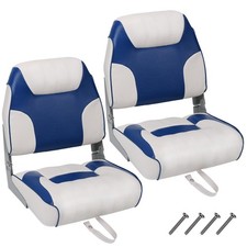 2X Boat Seats Low Back Folding Boat Seats Fishing Boat Chairs W/Sponge Padding
