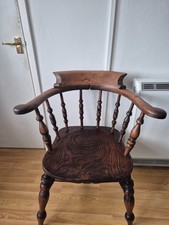 antique oak captains chair