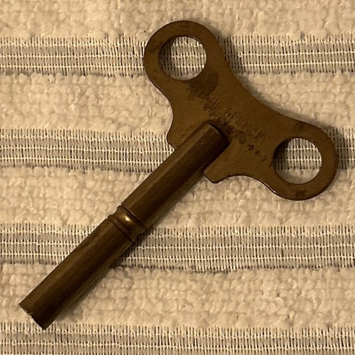 Antique brass clock key - antique,