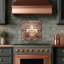 Handmade copper tiles Sanct - 4 patinated copper wall tiles for kitchen