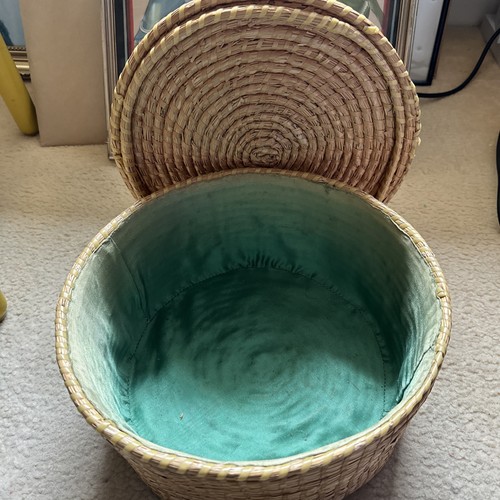 Vintage round wicker woven