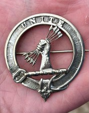 WHITE METAL SCOTTISH CLAN BADGE/ MEDAL ‘UNITE’ -  BRODIE CLAN