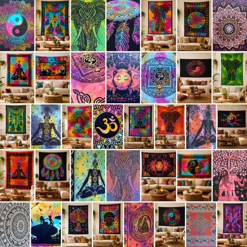 Large mandala tapestry wall - tapestry,