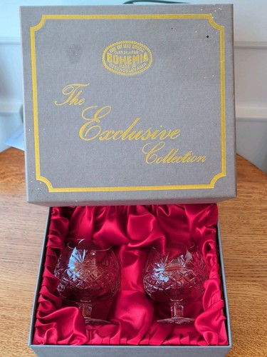 Pair boxed bohemia crystal - pair,