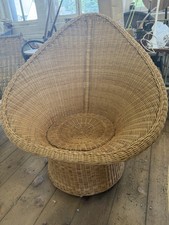 Kenmochi Style Japanese Vintage Wicker Pod Chair ball 1960s 70s