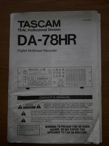 Tascam owners manual - , complete