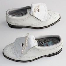 Faldo By Stylo Golf Shoes Size UK 7.5 White Made In England Mens Eur41.5 Used