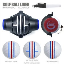 Golf Ball Marker Triple Track with Pen Line Mark Stencil for Precise Positioning