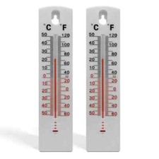 2 WALL THERMOMETER Indoor Outdoor Home Room Office Garden Greenhouse Temperature