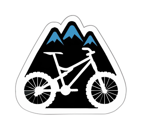 Mountain biking sticker - mountain, decal