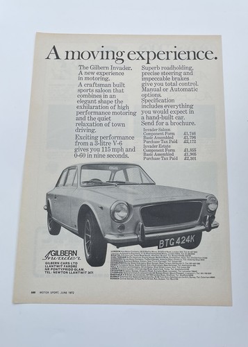 Gilbern invader advert from - invader,