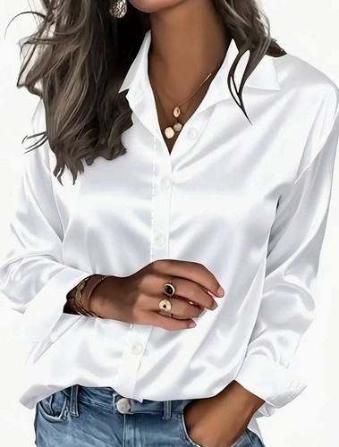 Lady satin silk blouse - silk, casual