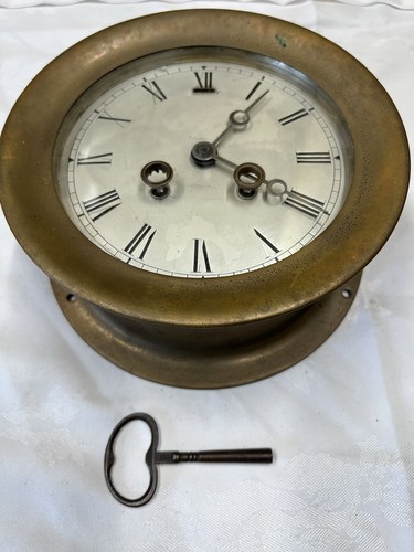 Antique ships bell clock - clock, hms
