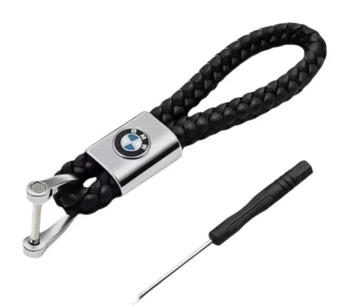 Bmw luxury leather keyring key - bmw,