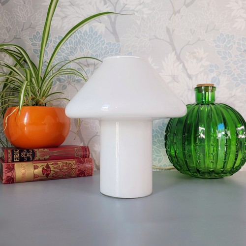 White opal glass mushroom - opal,