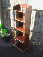 Antique tall narrow slimline bookcase, adjustable shelves, top quality