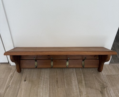 Rustic solid pine wall shelf - rustic,