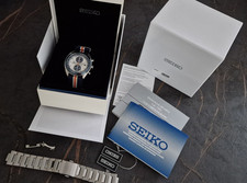 Seiko SNDF87P1 Blue & White Panda Dial Neo Sport Chrono Watch [Working+New Batt]