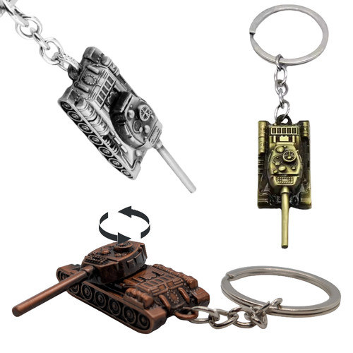 Army tank keyring rotating - army,