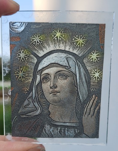 Stained glass mary - glass, fired