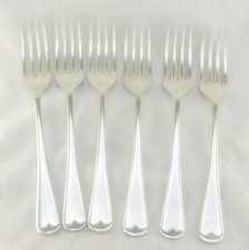 6 Antique Silver Plate Starter Dessert Forks Old English George Ellis EPNS 17cm