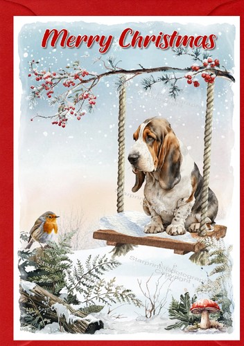 Basset hound dog - basset, (4"x6")