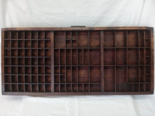 Vintage wooden printers tray - wooden,