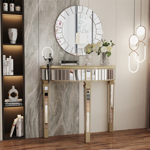 Ornate mirrored half moon - ornate,