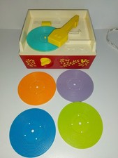FISHER PRICE 995 MUSIC BOX RECORD PLAYER & 5 DISCS WIND UP VINTAGE 1971 TOY
