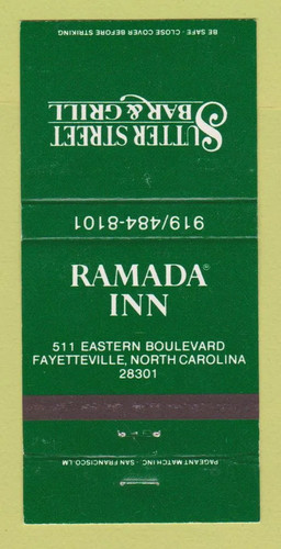 Matchbook cover sutter - matchbook,