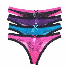 4 Pack Ladies Sexy Lace Thongs