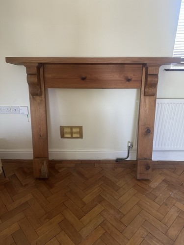Solid wood rustic fireplace - solid,