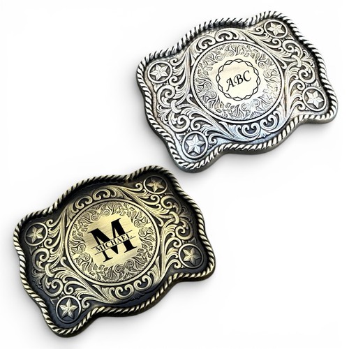 Western buckle engraved - buckle.,
