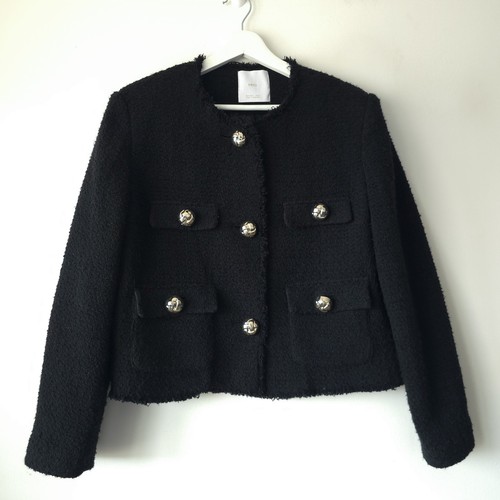 Mango mng black tweed textured - tweed,