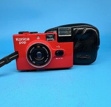 Konica pop 35mm Point & Shoot Film Camera, Red - Tested