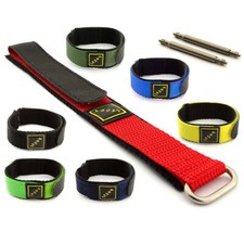 Wrap-Around Nylon Watch Strap Band Sport 16 18 20 22 Hook & Loop MM 