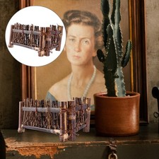 1PC Hand-woven Fence Small Screen Bonsai Ornament (M Size Brown)