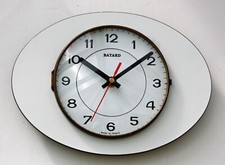 Vintage 27cm Bayard Wall Clock - French Formica Retro Mid Century Atomic Wooden