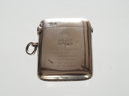 1898 silver vesta case - vesta, royal