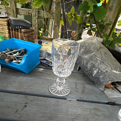 Clear cut decorated sherry - cut,